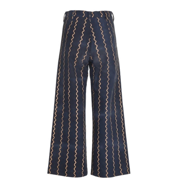 Sz Blockprints Womens High Waist Wide Leg Denim Crop Disco Pants Sz Small Blue - Picture 8 of 8